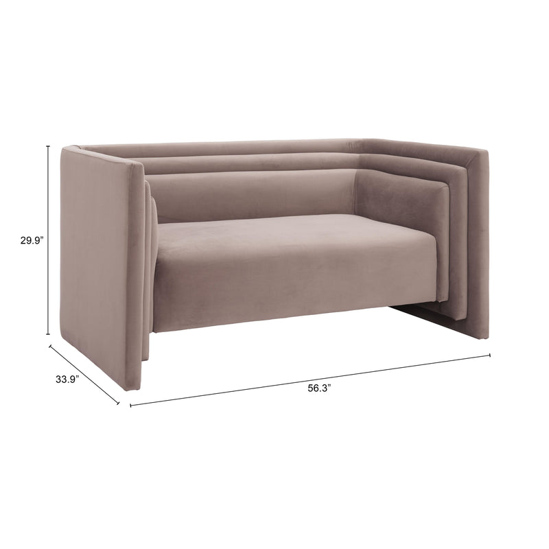 Zuo Trippel 110306 Loveseat - Taupe IMAGE 8