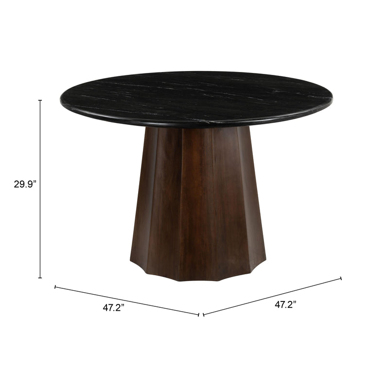 Zuo Aipe 110248 Dining Table - Black & Brown IMAGE 7