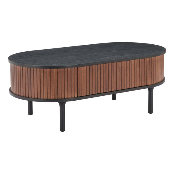 Zuo Koriana 110298 Coffee Table - Black & Walnut IMAGE 1