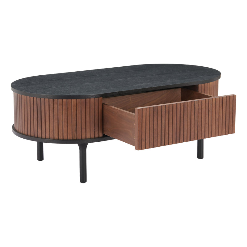 Zuo Koriana 110298 Coffee Table - Black & Walnut IMAGE 6