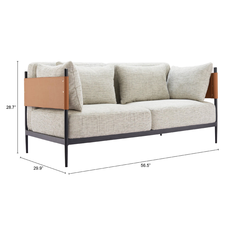 Zuo Stirbe 110345 Loveseat - Grey IMAGE 10