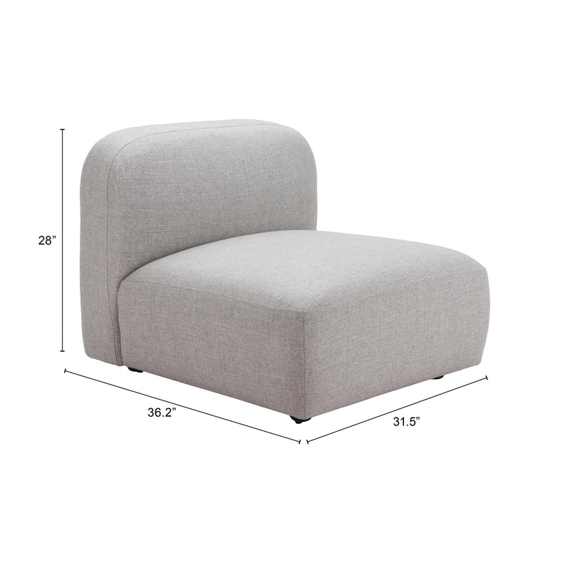 Zuo Biak 110367 Middle Chair - Grey IMAGE 10