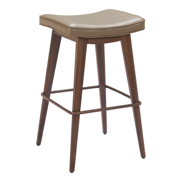 Zuo Divat 110330 Barstool - Taupe & Walnut IMAGE 1