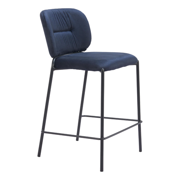 Zuo Plat 110341 Counter Stool - Blue IMAGE 1