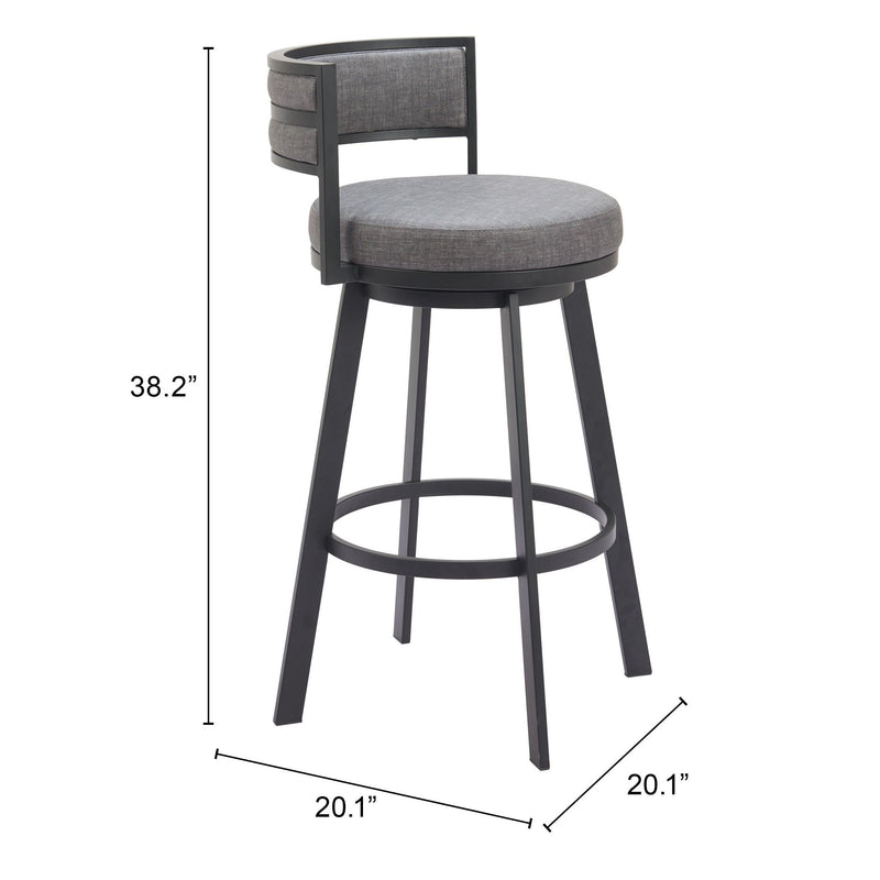 Zuo Gimsby 110332 Swivel Barstool - Grey IMAGE 8