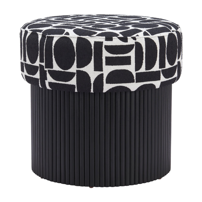 Zuo Boto 110181 Storage Ottoman - Black & White IMAGE 1