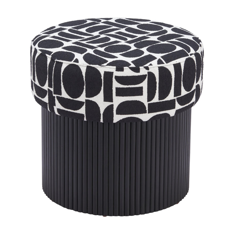 Zuo Boto 110181 Storage Ottoman - Black & White IMAGE 3