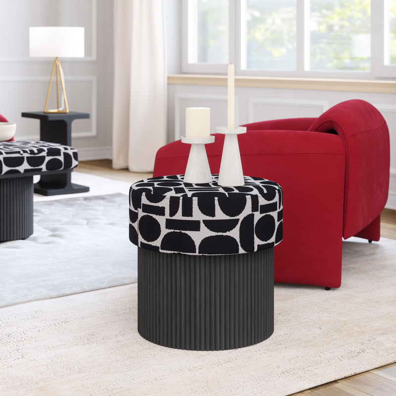 Zuo Boto 110181 Storage Ottoman - Black & White IMAGE 9