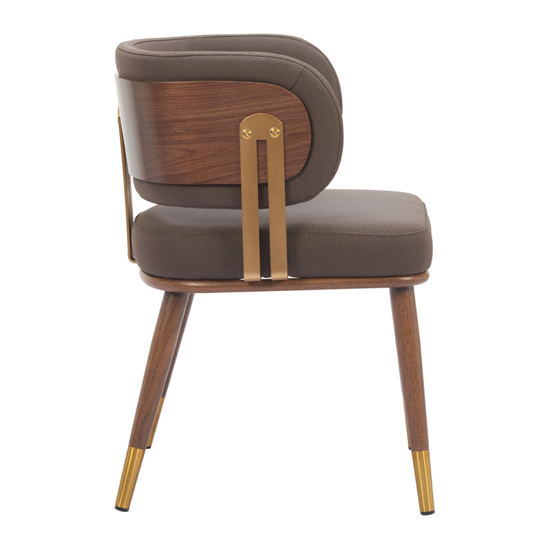 Zuo Brew 110326 Dining Chair - Brown & Walnut IMAGE 2