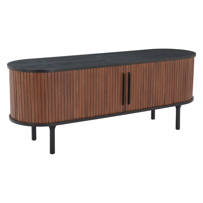 Zuo Koriana 110297 Entertainment Stand - Black & Walnut IMAGE 1