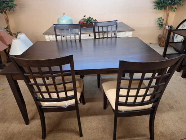 Ashley Expresso Dining Set w/ Cream Padded Chairs D438-01/25